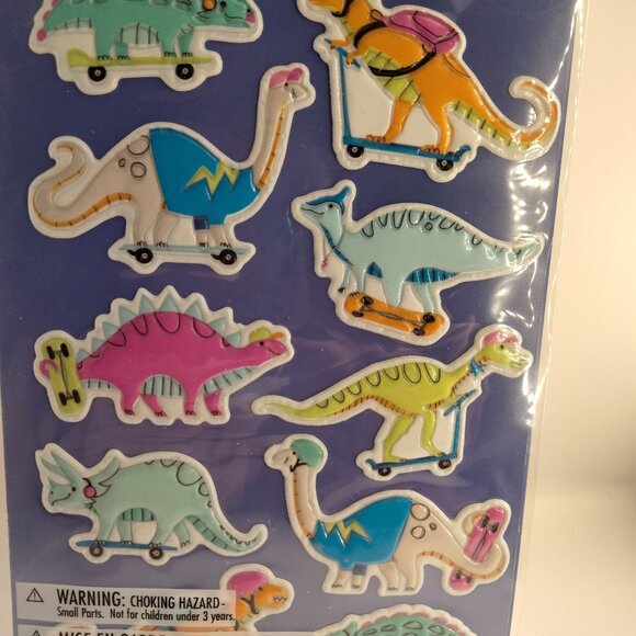Dinosaur Skateboard Puffer Stickers 10 American Greetings Party Favor - Picture 3 of 5